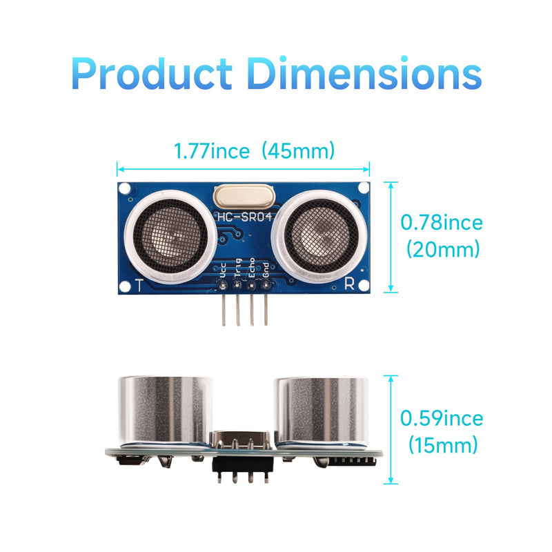 10PCS HC-SR04 Ultrasonic Distance Sensor Kit Waterproof High Precision Low Power Consumption Integrated for Ar duino U NO M EGA Rasp Berry P i High Precision Robot X Bee Zig Bee with 10 Du pont Wires