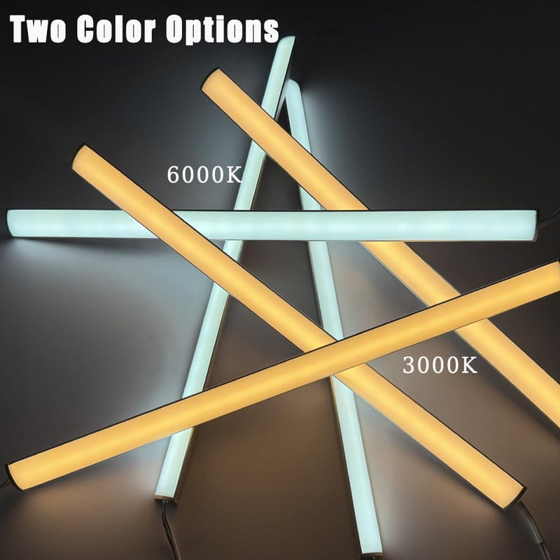 12" V-Shape Diffused LED Strip Light Bars Kit,Aluminum Channel Lights with Touch Sensor for Under Cabinet,Gun Safe,Closet,Under Counter,Book Shelf,Display Showcase,6000K White,6Pack 6000K Pure White 12in / 6Pcak