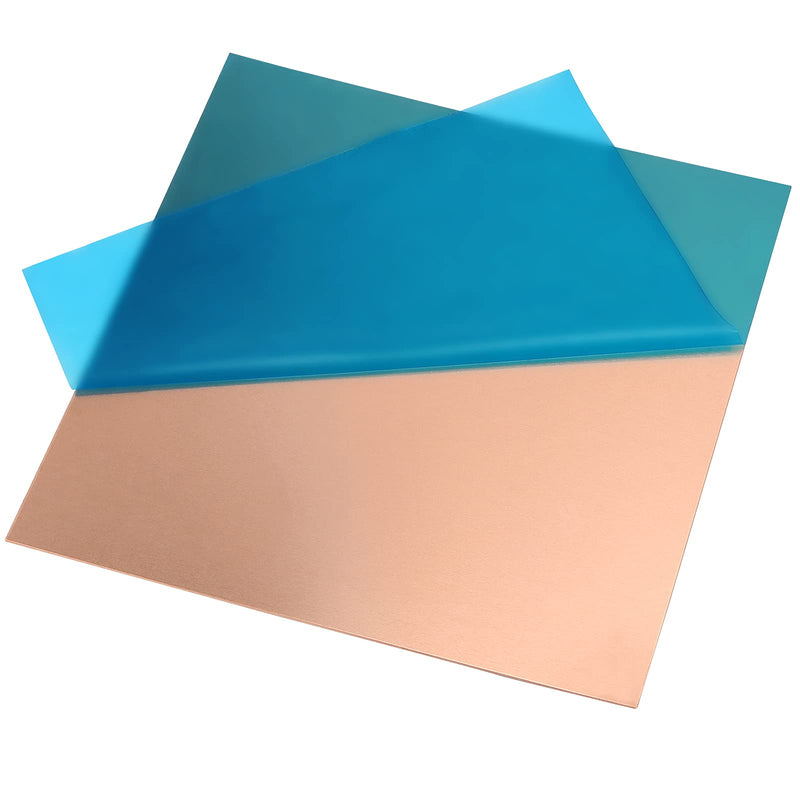 6 Pcs 6" x 6" Copper Sheets, 20 Gauge/0.8mm Thick Pure Copper Sheet, Metal Copper Sheet with Protective Film for Crafting, Repairing, Electrical