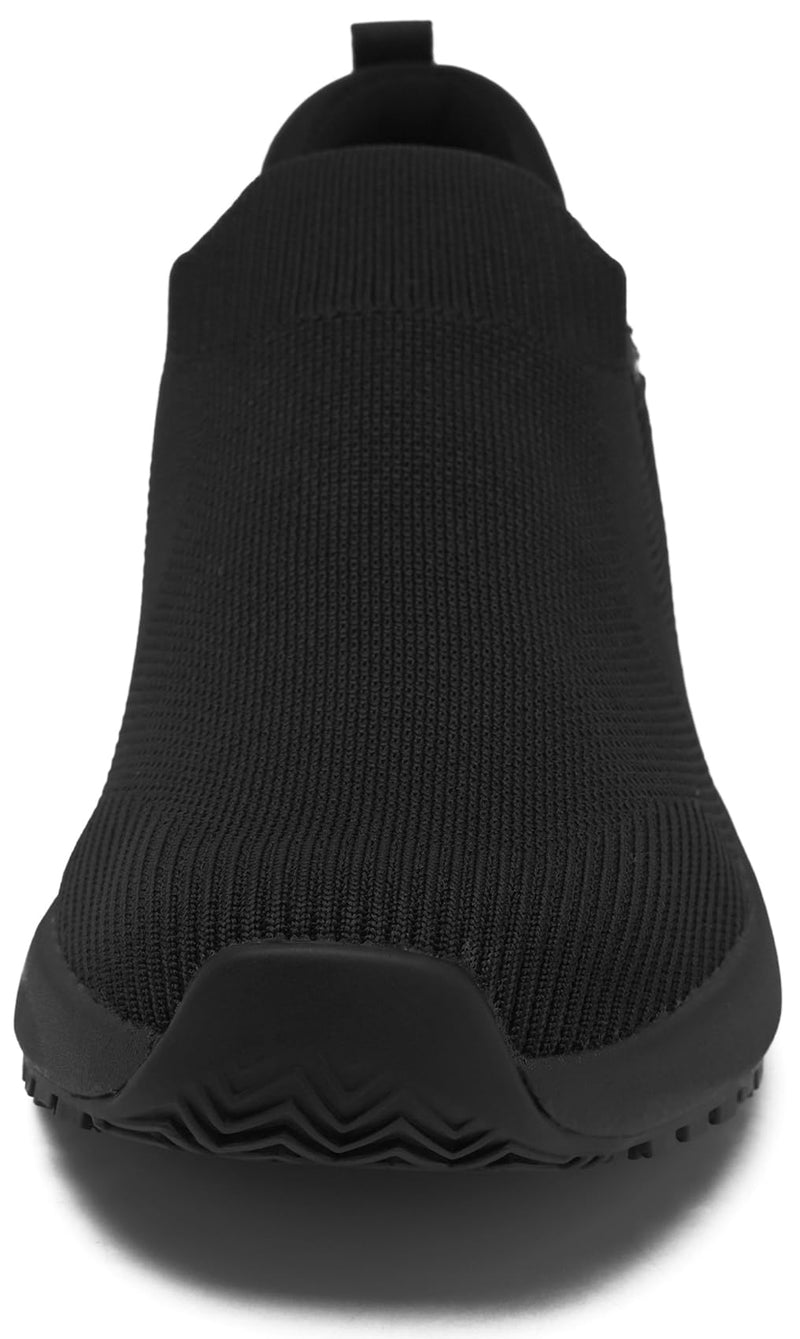 Women's Non Slip Work Shoes Food Service Waterproof Slip-Resistant Chef Shoe for Kitchen Restaurant Hospital Staff Lightweight Walking Sneakers with Easy-Clean Slip-On Design 7 All Black