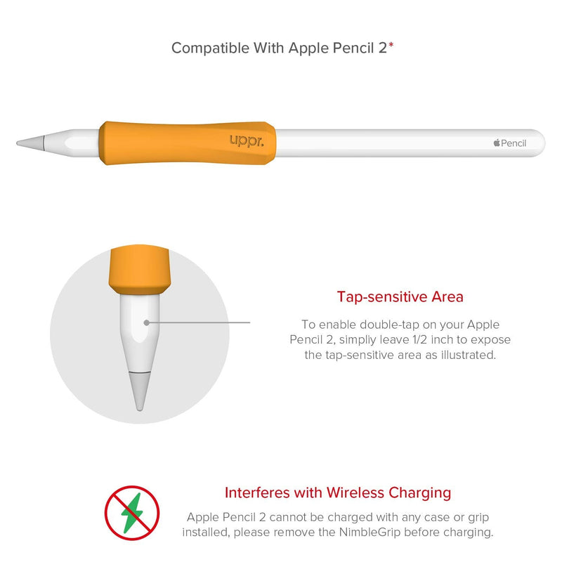 UPPERCASE Designs NimbleGrip Premium Silicone Ergonomic Comfort Grip Holder, Dual Sided Design, Compatible with Apple Pencil Pro, USB-C, 2nd Generation, 1st Generation (1 Pack, Sage) 1 Pack