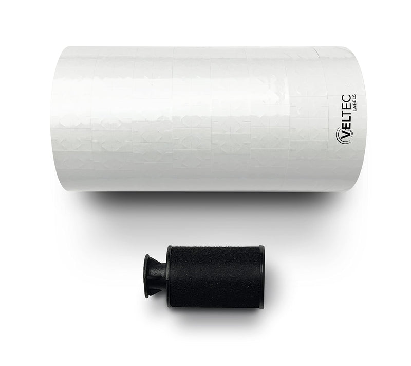 White Pricing Labels, 1 Line,for Monarch 1131 Price Gun – 1 Sleeve, 20,000 Labels with Security Slits and Free Ink Roller White