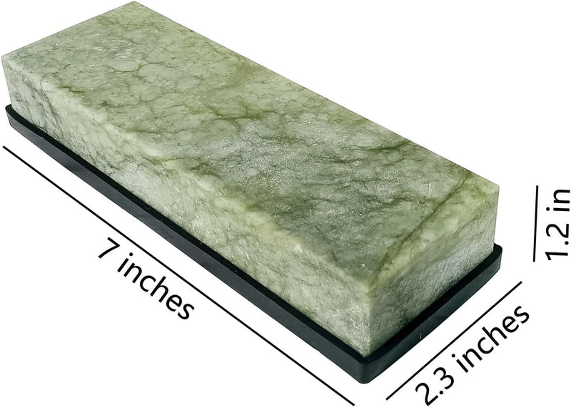 Large Size Polishing Knife Sharpening Stone,Grit 10000# Knife Sharpener Whetstone Final Fine Polishing Natural Green Honing Oilstone for Knives Tools SET-C