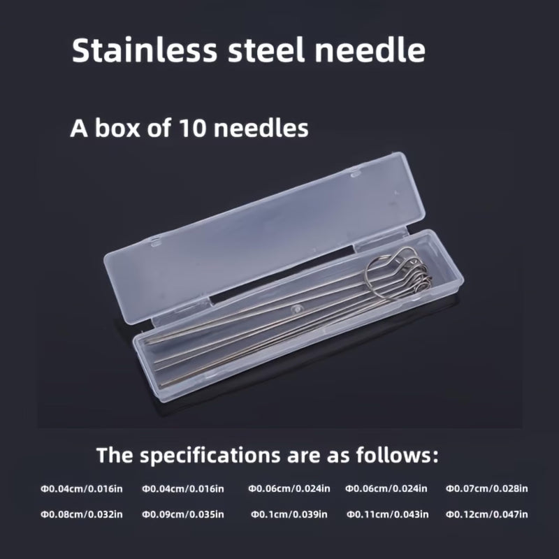 Shower Head Cleaning Pins Set, 10 Different Sizes Stainless Steel Unclogging Needles, Tiny Holes Cleaner Tool Kit for Clogged Shower Nozzles, Sink & Small Orifice Cleaning