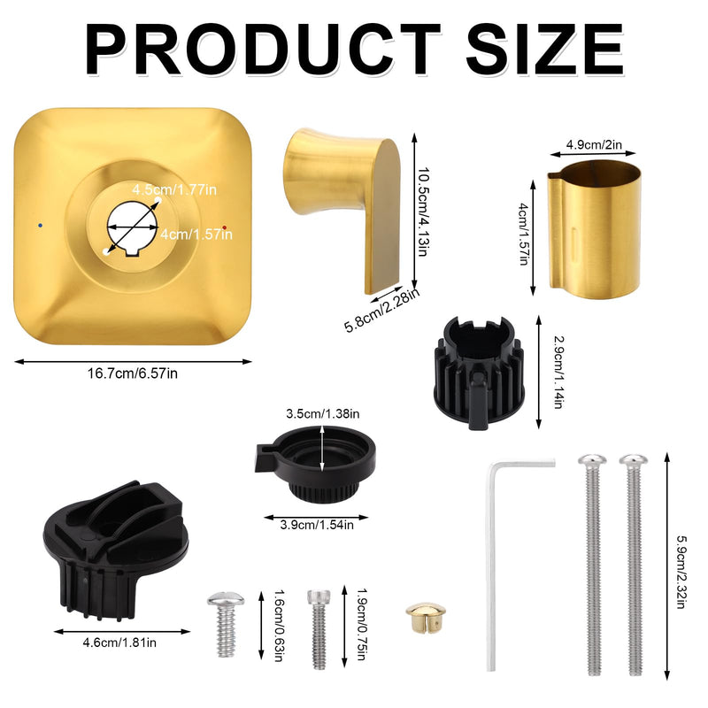 BOXOB Shower Trim Kit Replacement for Moen, Metal Shower Faucet Handle Posi-Temp Pressure-Balancing Valve Compatible with Moen 2570 2590 2510 2520(Valve Plug and Seat Not Included, Gold-Tone)