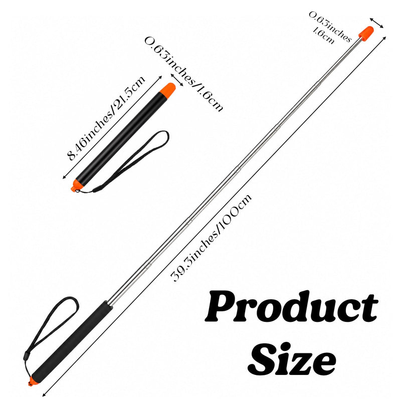 Telescopic Pointer Stick 40in Retractable Teaching Pointer Extendable Handheld Guiding Wand for Whiteboard Presentation Office Meeting Training