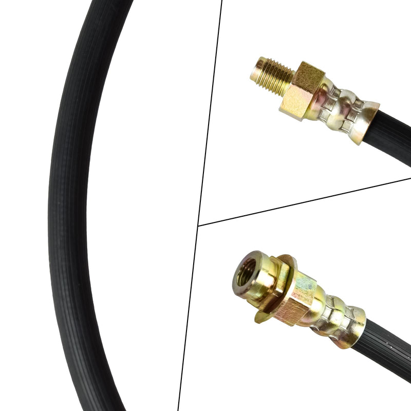 Premium 18-Inch Rubber Brake Hose - Flexible Brake Line, 3/8"-24 External Thread to 3/8"-24 Internal Thread, High Strength and Easy to Install Hydraulic Hose 18 Inch