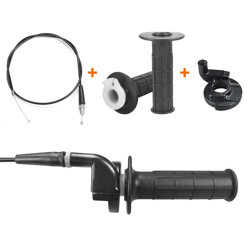 22mm 7/8 Throttle Handle Grips Cable Clamp On Off Switch for Coleman CT100U CT200U Baja Doodlebug Db30 Mb165 Mb200 50cc 90cc 110cc 125cc SSR Coolster Apollo CRF50 Pit Dirt Bike BLACK