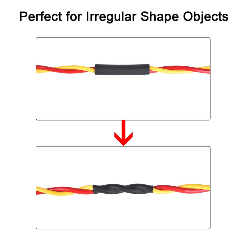 XHF UL Listed 1/2 Inch 55Ft 3:1 Waterproof Heat Shrink Tubing Roll Marine Grade Adhesive Lined Heat Shrink Tube, Insulation Sealing Oil-Proof Wear-Resistant Black (12.7mm(1/2"))-55ft
