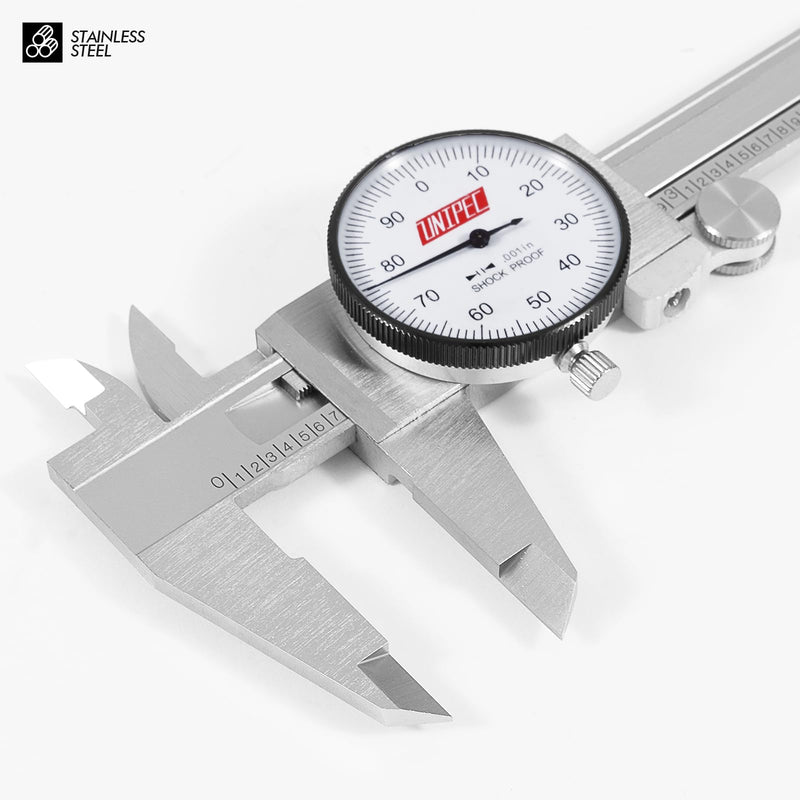6 inch Dial Caliper, 0.001" Resolution | 0-6 inch Range, Stainless Steel,Shock-Proof Precision Vernier, Hard Carrying Case, For Machinists & DIY 0-6"