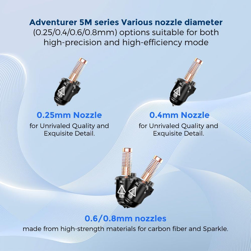 3D Printer Nozzle Accessories for Adventurer 5M /5M Pro AD5M/AD5M Pro Printer,MODJUEGO Nozzle 280℃ 3D Printer Replacement (0.4mm) 0.4mm
