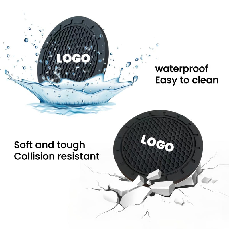 2 Pcs Black car Cup Holder Coaster Compatible with ST 2.75 Inch Silicone Anti-Slip Fashion car Interior Accessories