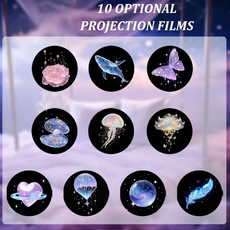 10pcs Portable USB LED Projector Lamp | Marine & Nature Projections, Whale, Butterfly, Jellyfish, Starfish, Wall/Ceiling Compatible, Birthday Gift