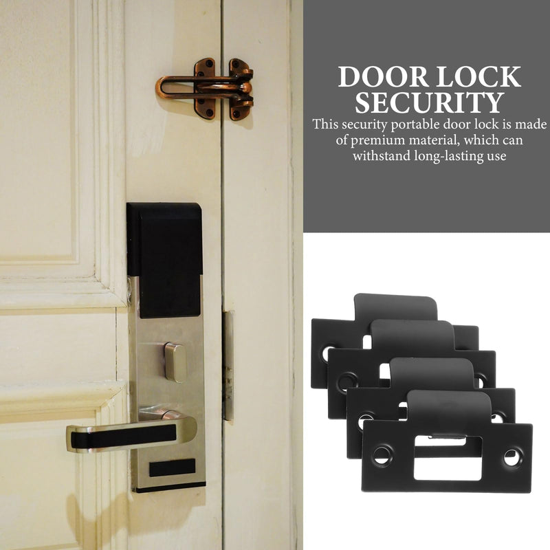 Homoyoyo 4pcs Cam Block Door Locks, Stainless Steel Guide Piece Black Door Lock Door Strike Plate Door Strike Plate Reinforce Security on Your Doors (Pack of 2) 7x7cm (Pack of 2)