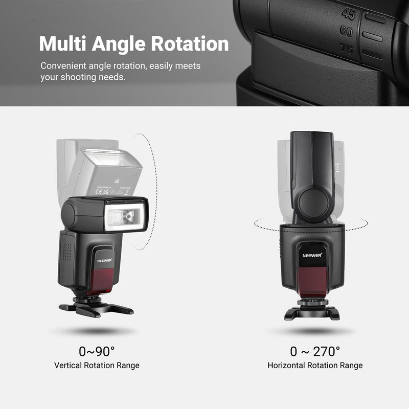 NEEWER TT560 Camera Flash Speedlite Compatible with Canon Sony Nikon Panasonic Fuji DSLR with Universal Single Contact Hot Shoe Mount, Speedlight Compatible with Sony ZV1, NOT for ZV-1F, No TTL