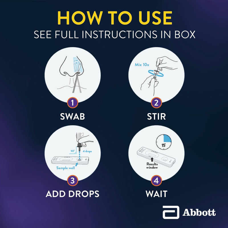 BinaxNOW™ COVID-19/Flu A&B Combo Self Test, Reliable COVID/Flu Home Test With 15 Minute Results, 4 Tests