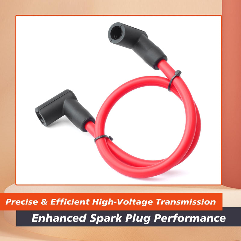 84059 Red 18" 8.5mm 90° Boots Ignition Coil Wire Compatible with an HEI Style Terminal Replacement for Blaster 2 and Blaster 3