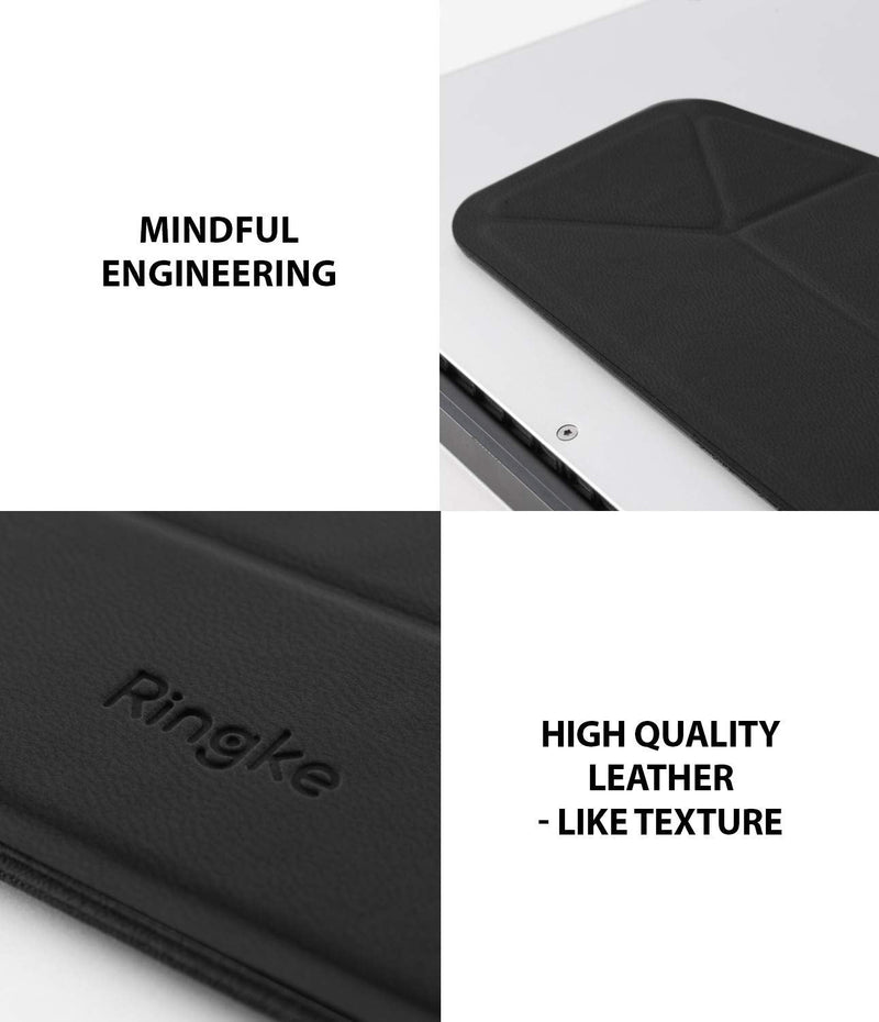 Ringke Laptop Stand Anti-Slide Smart Folding Portable Slim and Weightless Adhesive Stand for Laptop, iPad, Tablet, and More - Black