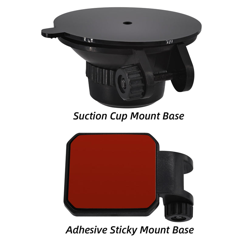 Mini Dash Cam Windshield Suction Cup Mount & Dashboard Adhesive Sticky Base | Dash Cam Mounting Holder Bracket for Apeman Ssontong Biuone iZEEKER Z-Edge Spade Nexar Seegar iiwey HaHoco, 4 Camera Joints
