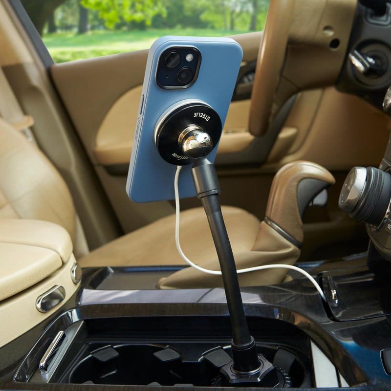 Nite Ize Steelie Orbiter Plus Cup Holder Kit - MagSafe Car Accessory for Phone Holder - Alternative to Car Dashboard Mount & Vent Mounts - Universal Cup Insert Holder