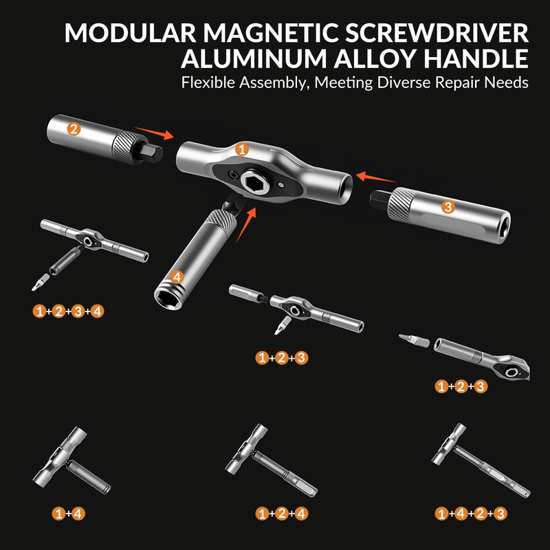 24 In 1 Magnetic Ratchet Screwdriver Set, Multi-Purpose Mini Screwdriver Set Suitable for Diy, Electronic Products, Watches, and Home Repairs Black