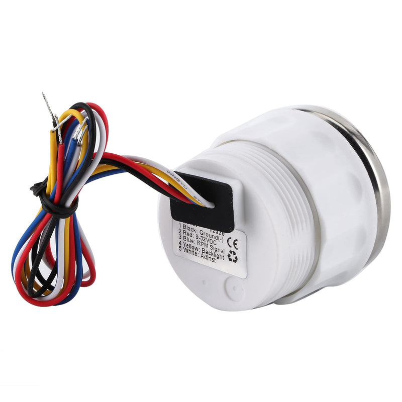 Digital Tachometer, 52mm/2in LCD Display, 6000RPM, Universal Speedometer for Auto, Motorcycle, Outboard Engine, Construction Machinery