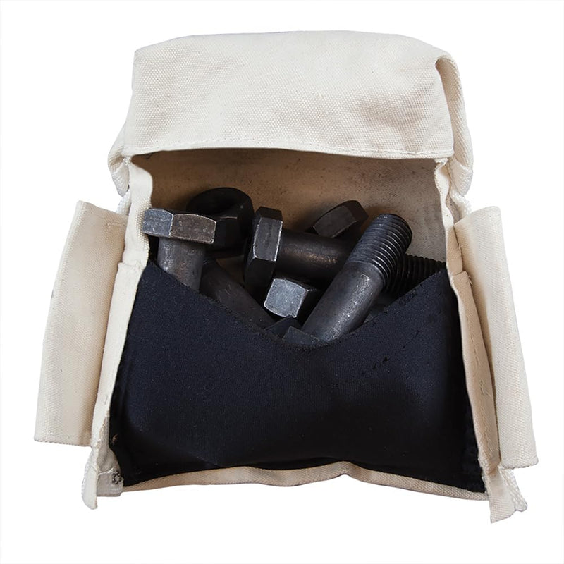 Klein Tools 5416TBR Tool Pouch, Bolt Retention Tool Bag Constructed of No. 4 Canvas with Reinforced Bottom, Tunnel Connect, 5 x 10 x 9-Inch