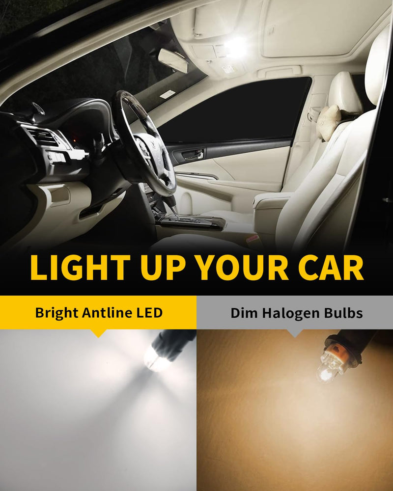 BA9S BA9 1895 1891 53 57 47830 64111 3893 LED Bulb White, Super Bright Canbus Error Free 12 Volt Replacements for Interior Dome Map Lamp License Plate Glove Box Lights (Pack of 10)