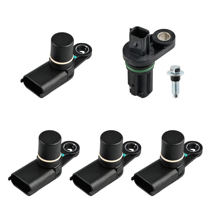 4 Pcs Camshaft Position Sensors & 1 Pcs Crankshaft Position Sensor Compatible with Chevy Equinox Impala Malibu Traverse GMC Acadia Terrain Cadillac Buick, Replacement for 12615371, 12615626