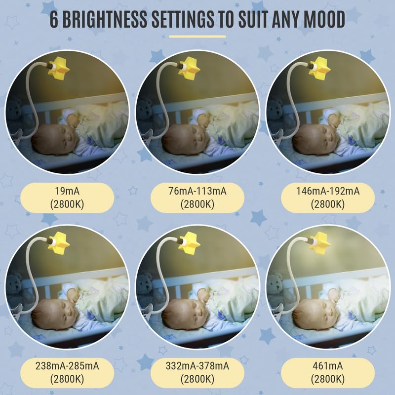 LED Clip On Star Light, Warm & Dimmable Desk Light, Reading Night lamp Newborn Essential for Bedside Bassinet, Nursery Decor, Ideal Baby Gift for Kids Visit The Store