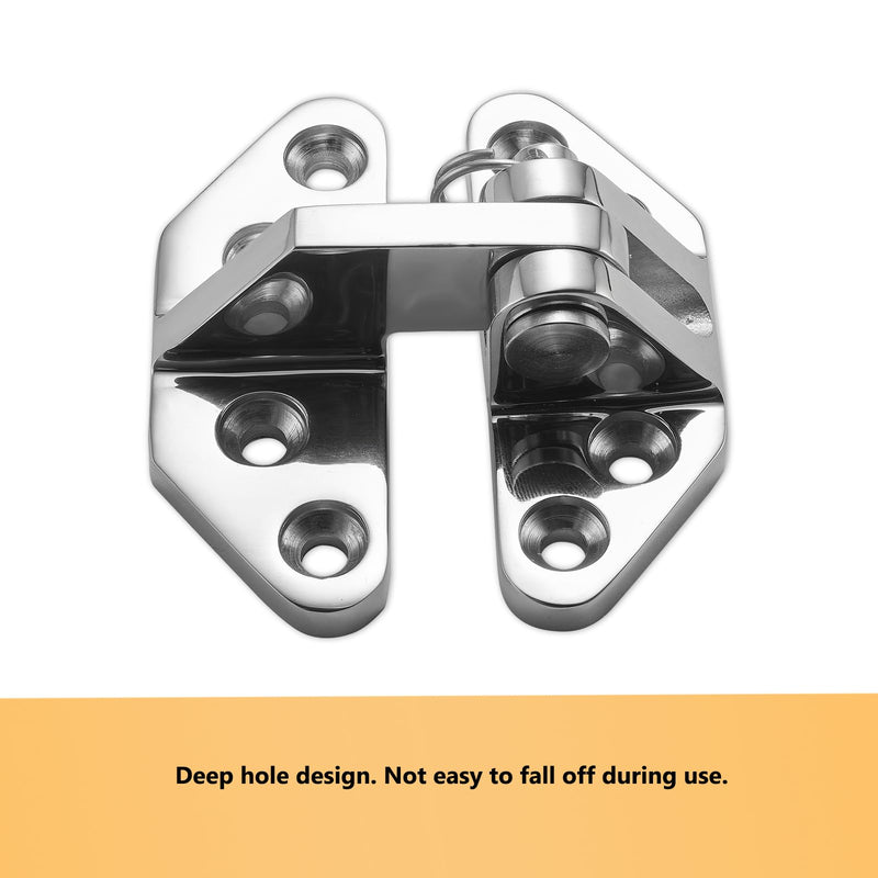 Heavy Duty Long Reach Hinge, Marine Boat Hatch Hinges 316 Stainless Steel, Sturdy Deck Cabinet Door Hinges with Screws (Pack of 2) 2.87 x 2.6"