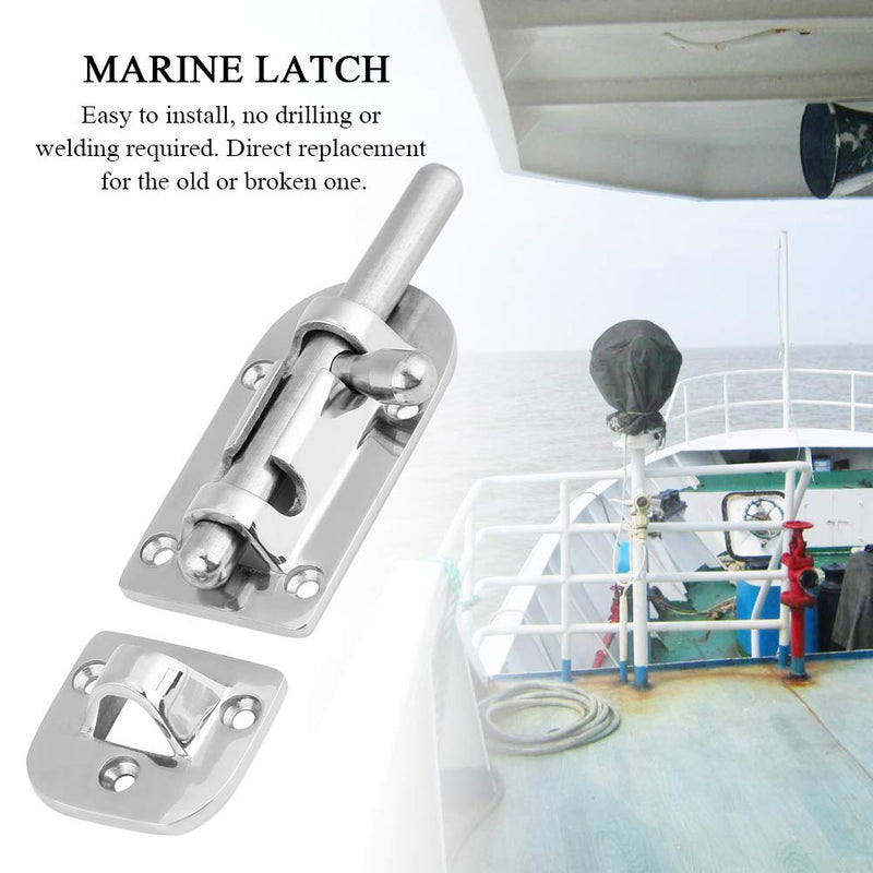 Acouto Boat Door Lock Boat Bar Security Sliding Lock Heavy Duty Marine Boat Door Window Lock Slide Bolt Clasp 316 Stainless Steel(110mm)