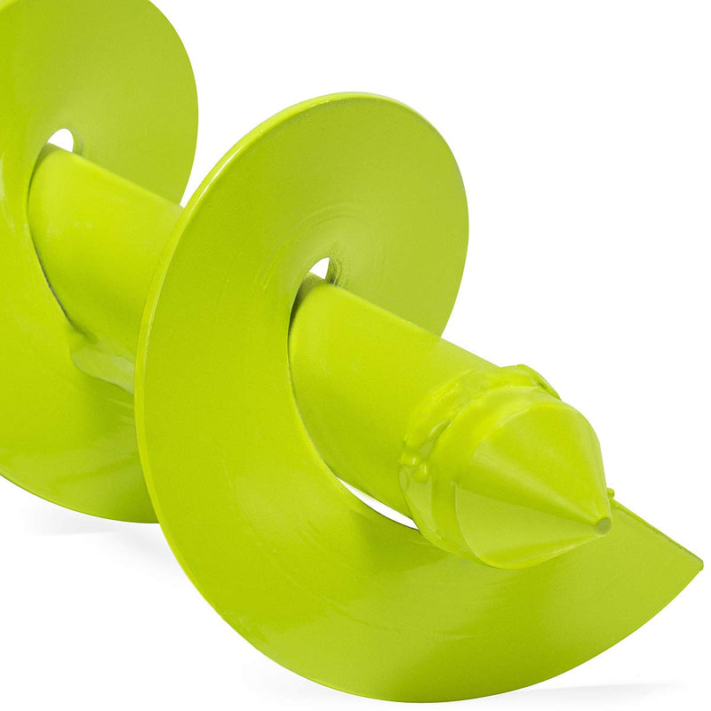 XtremepowerUS Garden Plant Flower Bulb Auger 3.5” x 12” Inch Rapid Planter Post or Umbrella Hole Digger for 3/8” Hex Drive Drill, Lime Green
