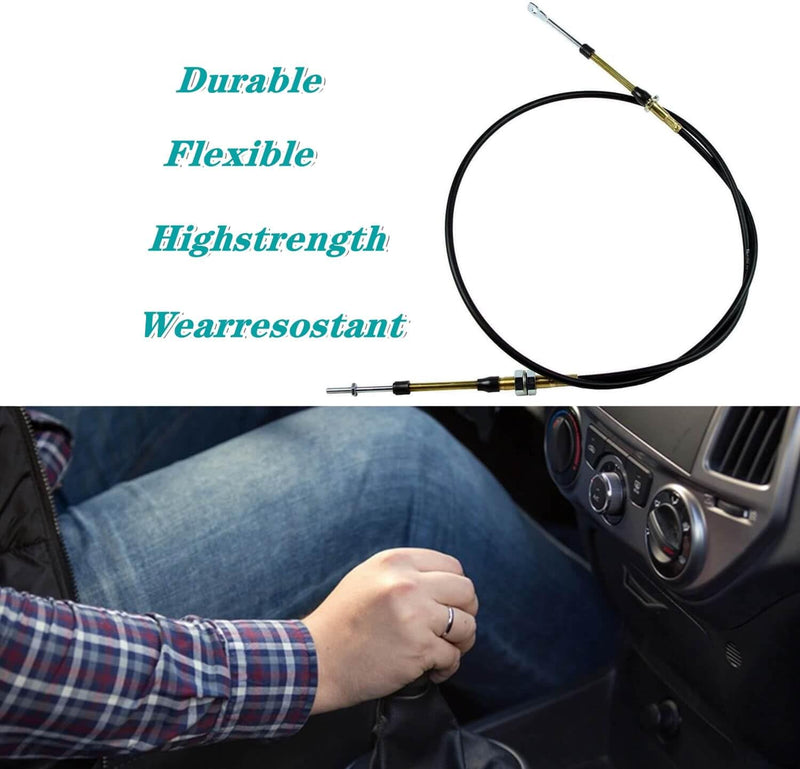 80605 Automatic Transmission Shifter Cable Eyelet End, Replacement for B&M Automotive Heavy Duty Performance Shifter Cable, 5ft Long Af72-1001 BMM-80605 0.25" Outer Diameter Black