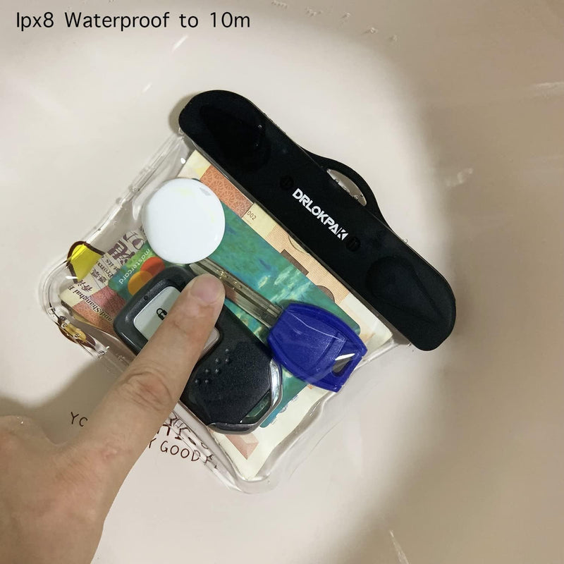 2Pack Waterproof Car Key FOB Case Floating Wallet Pouch for Remote Keys ID Credit Card Cash Money Submersible Dry Bag Holder with Adjustable Lanyard, IPX8 Waterproof, Clear TPU Material
