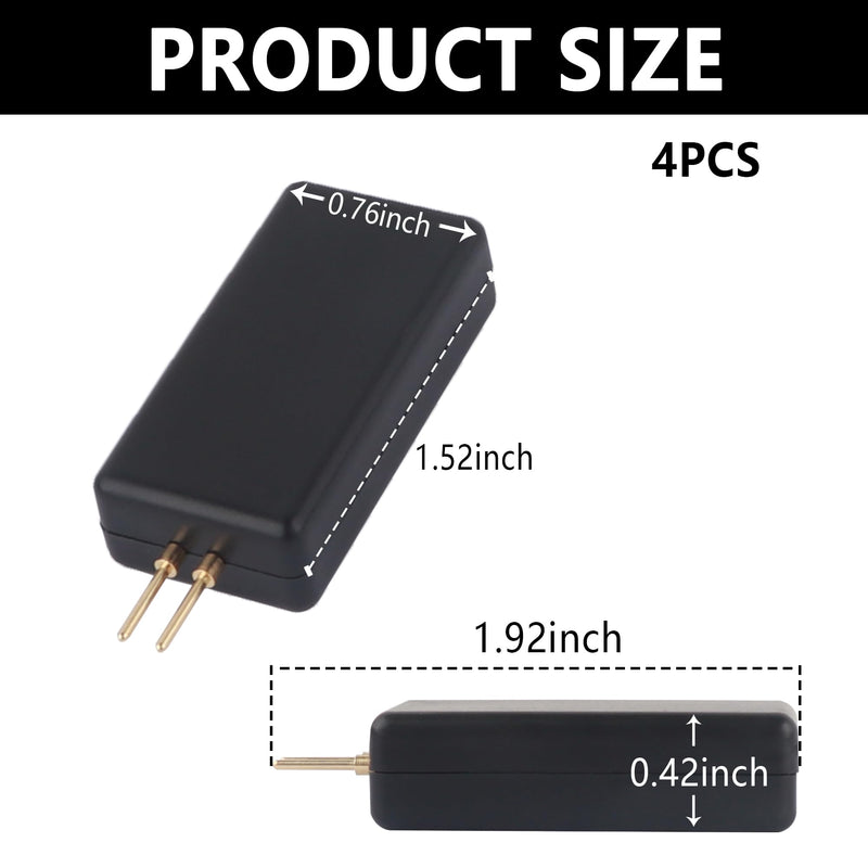 4PCS Airbag Bypass Resistor Car Diagnostic Tool,Professional 12V Car SRS Airbag Simulator Tester with 2 Pin Plug,Universal Car Diagnostic Scanner for Quickly Locating Airbag Faults 1.92x0.76x0.42 inch