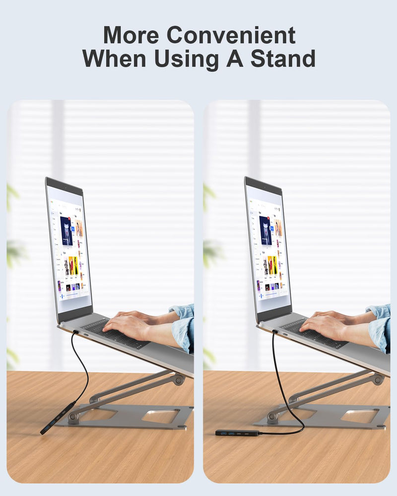 Versatile USB C Hub and Small USB HUB with 2ft Cable