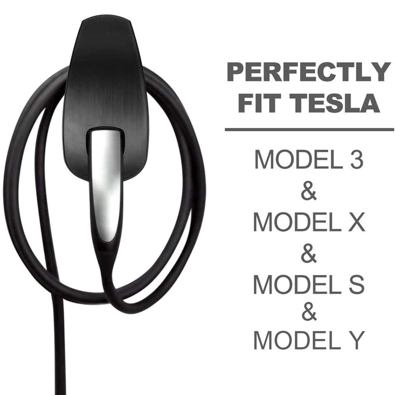 Charging Cable Organizer for Tesla,Wall Mount Connector Holder, Charger Cable Holder Adapter with Chassis Bracket,Compatible with Model 3/S/Y/X,Black