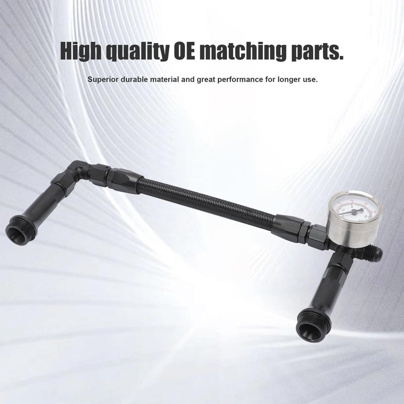 Braided AN6 Dual Feed Carb Fuel Line Double Pump for Holley 4150 Carburetor with Vacuum Pressure Gauge