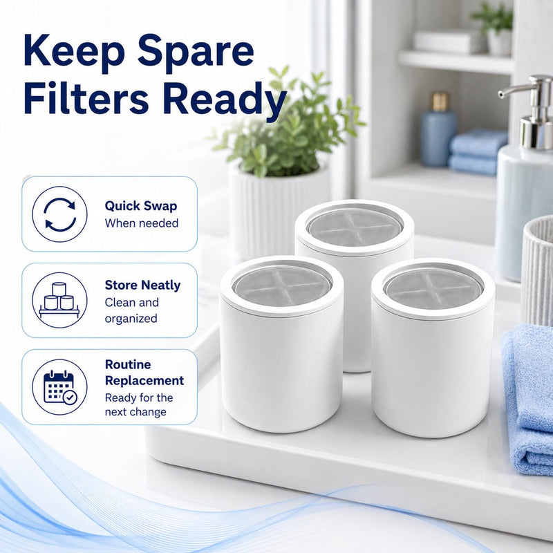 Shower Head Replacement Filter Cartridges Compatible with Eskiin Shower Head, Removes Hard Water & Chlorine, Enhances Water Softening & Purification (2 PACK) 2 PACK