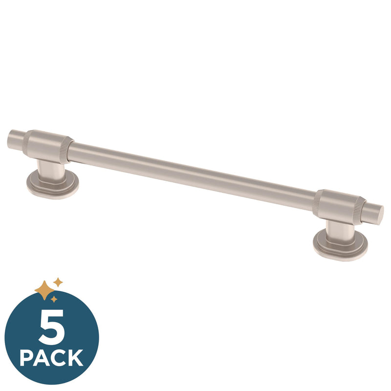 Franklin Brass Adjusta-Pull (5-Pack) Adjustable Drawer Pulls | Fits 1-3/8 to 6-5/16 Inch Hole Centers | Matte Satin Nickel Cabinet Handles | Fluted Edge 1-3/8" to 6-5/16"
