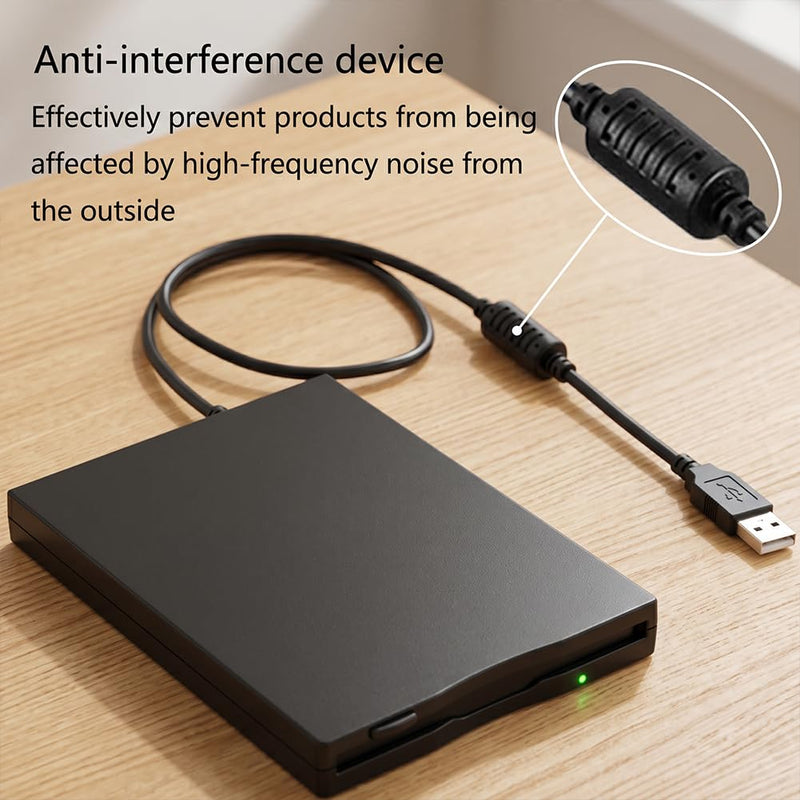 Portable Floppy Disk Drive Reader, 3.5 inch 1.44mb with External USB, Floppy Disk Drive for PC, Laptop and Desktop, Plug & Play