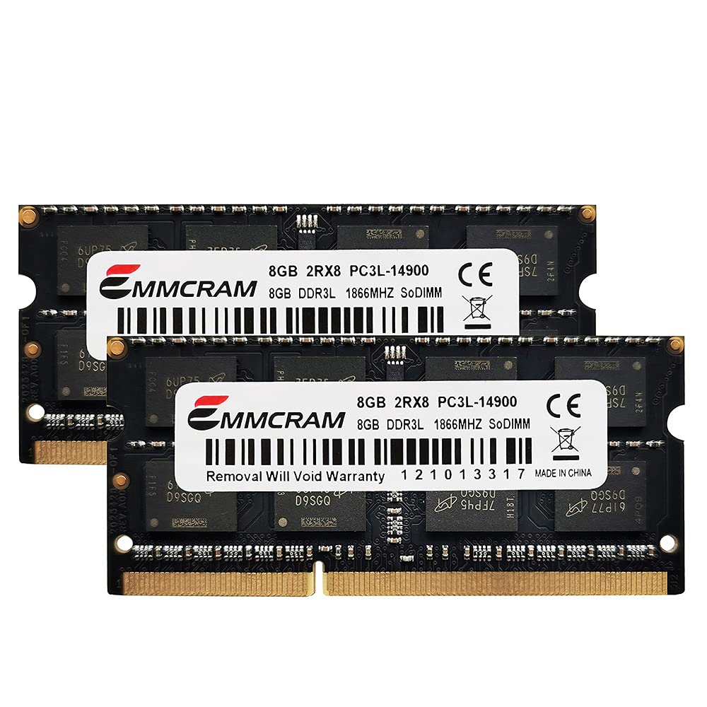 16GB(8GBx2) PC3L-14900S DDR3L Laptop RAM DDR3 1866MHz 1867mhz SODIMM 1.35V Non-ECC Unbuffered 204Pin Notebook Memory