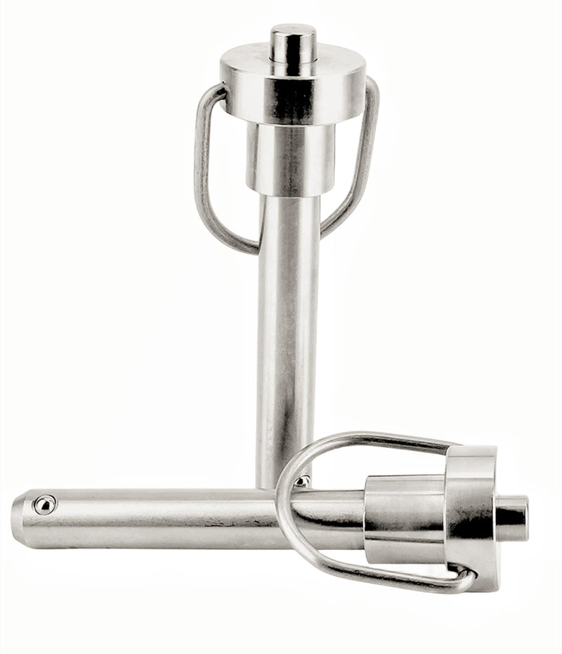 1 Pc Stainless Steel Ring Handle Locking Pin Ball Lock pins Quick Release pin with Button Locating pins Safety pins Dowels w/ Reinforced Lanyard (Dia.:1/2, 3in) Dia.:1/2