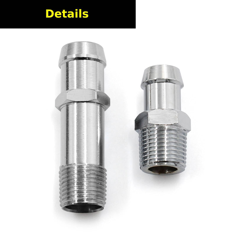 Chrome Steel Heater Hose Fittings 3/4" Water Pump 5/8" Intake for Chevy SBC BBC Engines 283 305 307 327 350 400