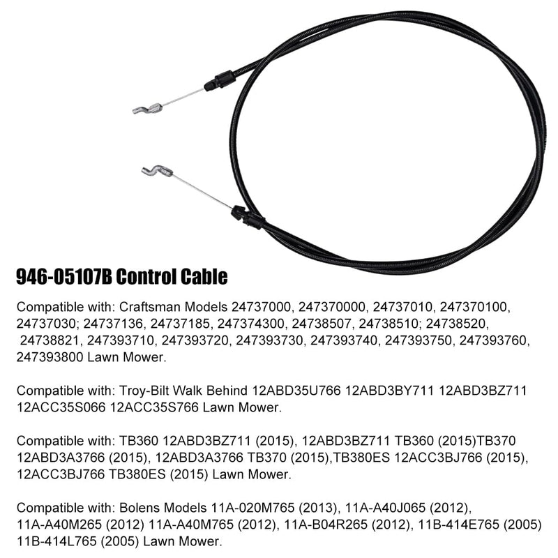 Diskary 946-05107B Control Cable, 746-05107A 946-05107A 746-05107 946-05107 Clutch Control Cable Fits Cub Cadet MTD Troy Bilt Lawn Mower Traction Drive Control Clutch Cable (946-05107B)