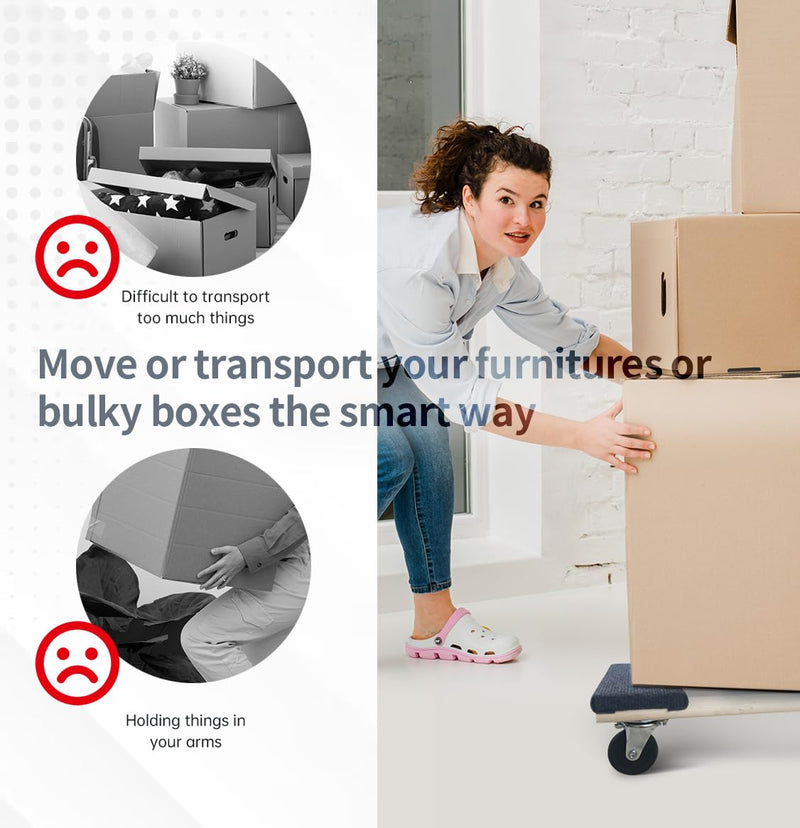 MaxWorks 50857 1320 lbs. Capacity 18 in. x 30 in. Hardwood Furniture Moving Dolly KD Version, Two Pack Natural 18 in x 30 in