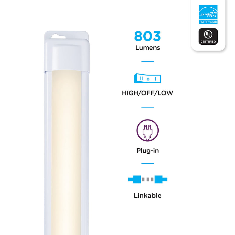 Enbrighten Premium Linkable Under Cabinet Fixture, 24in, LED, Linkable, 803 Lumens, 3000K Warm White, 38848-T1