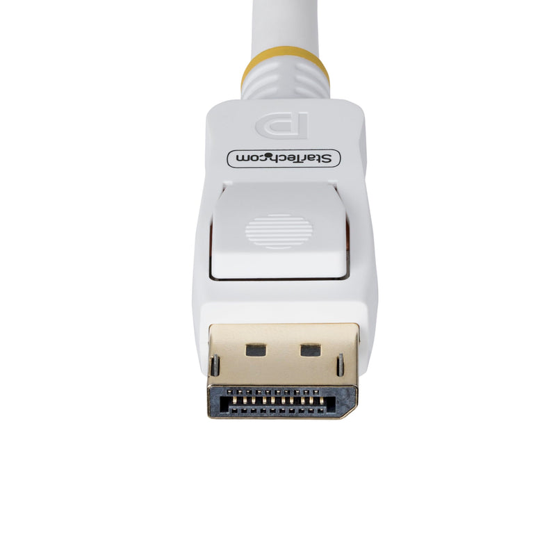 StarTech 10ft DisplayPort 1.2 Cable, 4K 60Hz, White, 21.6Gbps | VESA Certified, Latching DP Connectors, DP12-CABLE-10FTW 10 ft (3 m)