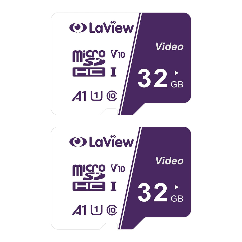 LaView 32GB Micro SD Card 2 Pack, MicroSDXC UHS-I Memory Card - 100MB/s, 667X, U1, Class10, FHD Video V10, A1, FAT32, High Speed Flash TF Card P500 for Computer/Cemera/Phone/Dash Cam/Tablet/PC